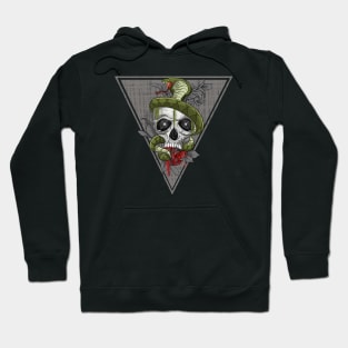 Skull With Rose and Snake Hoodie